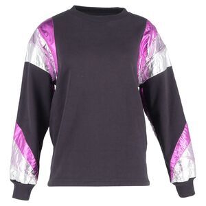 Isabel Marant Menji Metallic Stripe Sweatshirt In Faded Black Cotton